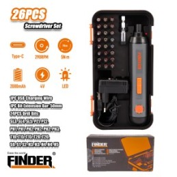 مفك شحن 26 قطعة FINDER 4V