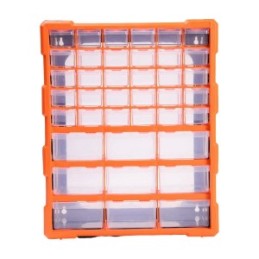 Storage Box 39 Drawers Plastic, Orange & Black