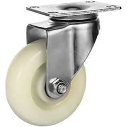 WHITE PP CASTER SWIVEL 4"