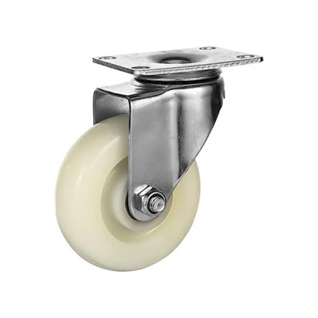 WHITE PP CASTER SWIVEL 4"