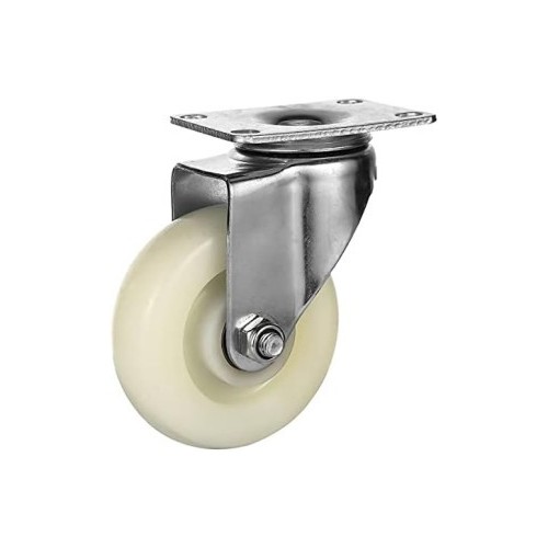 WHITE PP CASTER SWIVEL 4"