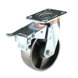 IRON CASTER SWIVEL WITH BRAKE  2"