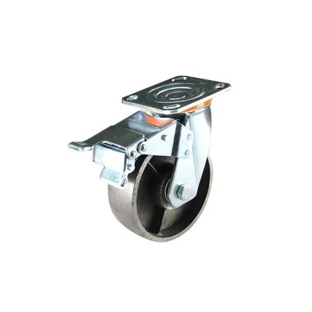 IRON CASTER SWIVEL WITH BRAKE  2"