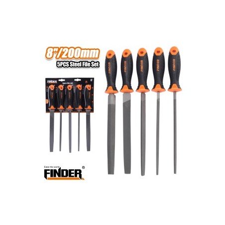 STEEL FILE SET 5 PCS 8" FINDER