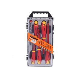 RED INSULATED HANDLE SCREWDRIVER SET 6 PCS FINDER