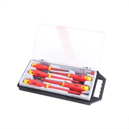 RED INSULATED HANDLE SCREWDRIVER SET 6 PCS FINDER