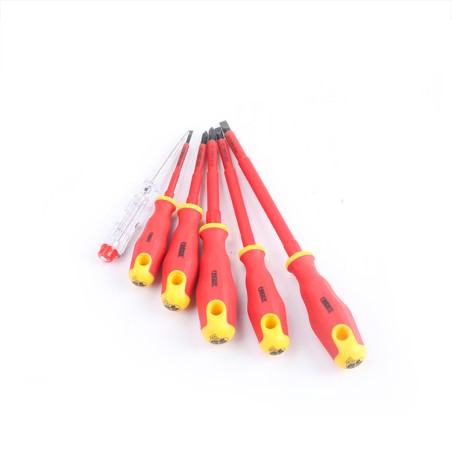 RED INSULATED HANDLE SCREWDRIVER SET 6 PCS FINDER