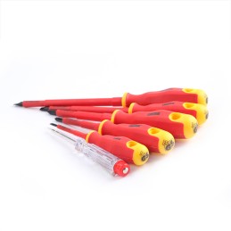 RED INSULATED HANDLE SCREWDRIVER SET 6 PCS FINDER