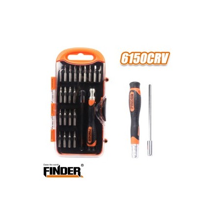 23PCS Ratchet Screwdriver And Bits Set FINDER