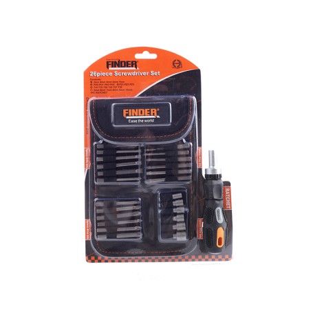 26PCS Ratchet Screwdriver And Bits Set FINDER