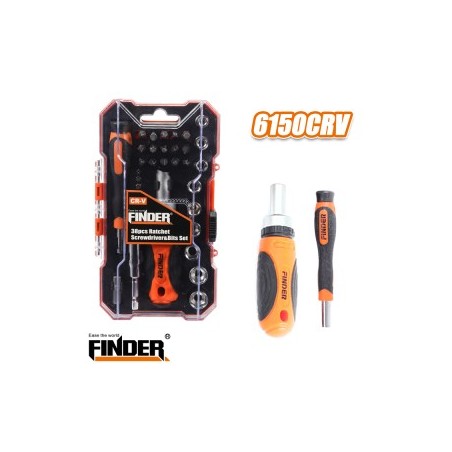 38PCS Ratchet Screwdriver And Bits Set FINDER