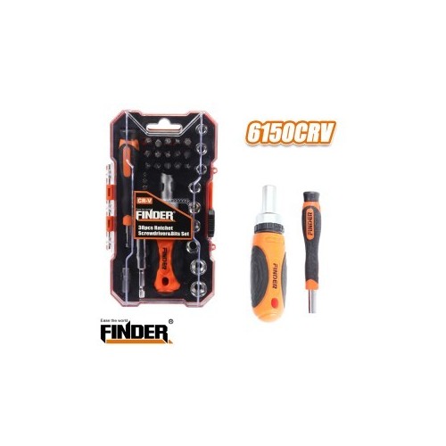 38PCS Ratchet Screwdriver And Bits Set FINDER