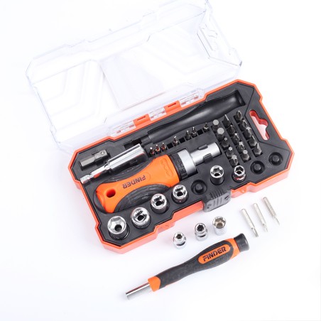 38PCS Ratchet Screwdriver And Bits Set FINDER