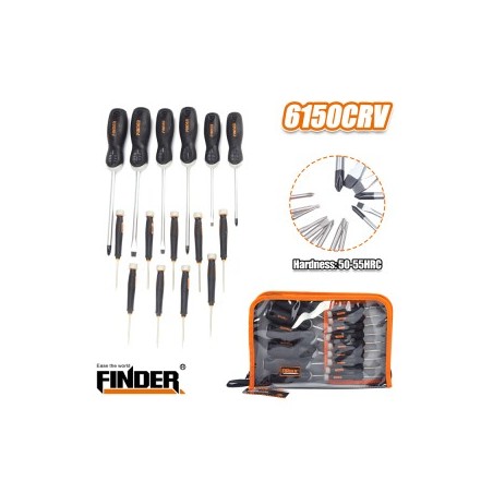 طقم مفكات 15 قطعة FINDER