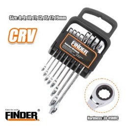 RATCHET COMBINATION WRENCH SET FINDER 8 - 19 MM