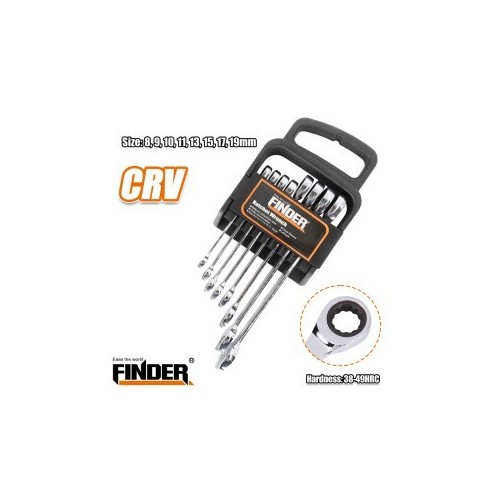 RATCHET COMBINATION WRENCH SET FINDER 8 - 19 MM