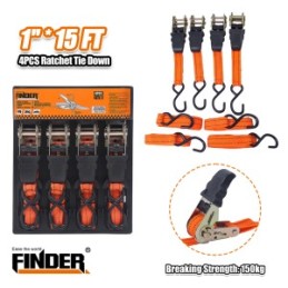 RATCHET TIE DOWN  1"  4 pcs  FINDER