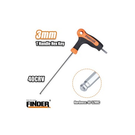 T HANDLE HEX KEY 3MM FINDER