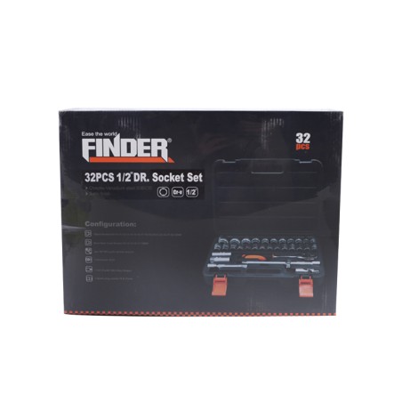 طقم بوكس  1/2"  8 - 32  32 قطعة FINDER