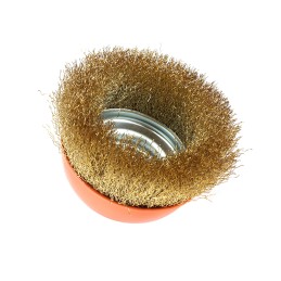 CIRMPED BRASS WIRE CUP BRUSH 5" FINDER