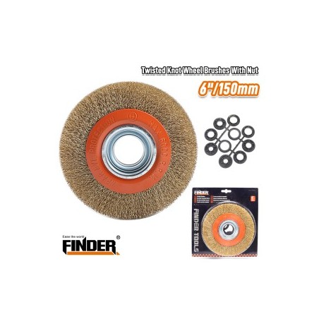 TWISTED KNOT WHEEL BRUSHES 6" FINDER