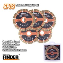 DIMOND CUTING DISC 4.5" 5PCS FINDER