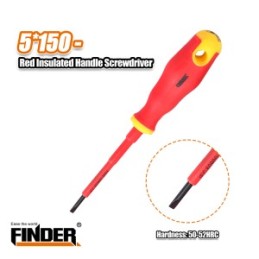 RED INSULATED HANDLE SCREWDRIVER 5*150 - FINDER