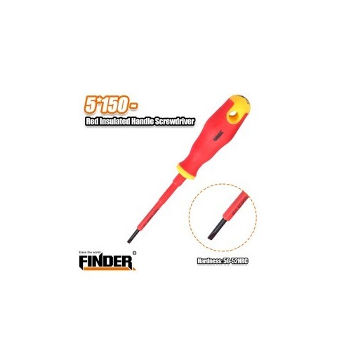 RED INSULATED HANDLE SCREWDRIVER 5*150 - FINDER