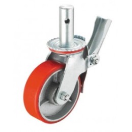 RED PU IRON SCANFFOLDING CASTER 6"