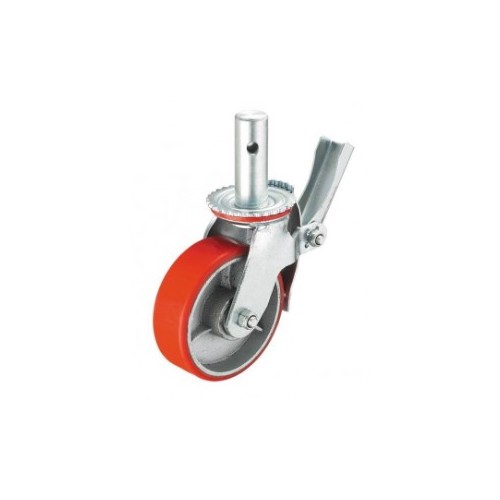 RED PU IRON SCANFFOLDING CASTER 6"