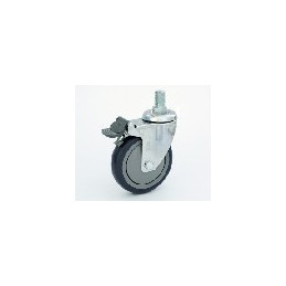 GREY PVC CASTER SCREW WITH PLASTIC BRAKE 2"