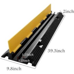 Electriduct Heavy Duty 2 Channel Cable Protector Traffic Wire and Hose