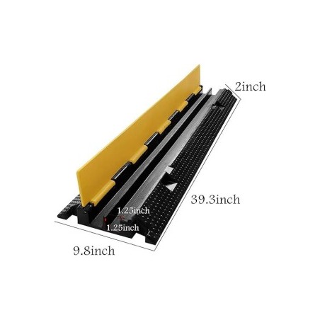 Electriduct Heavy Duty 2 Channel Cable Protector Traffic Wire and Hose