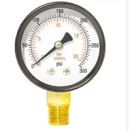 Pressure Gauge 1/4" Dn 63 up to 600 bar brass connection