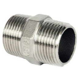 SS HEX NIPPLE 1/4"