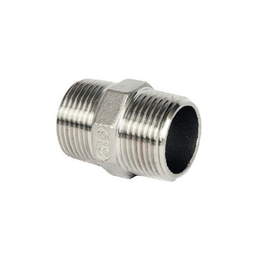 SS HEX NIPPLE 1/4"