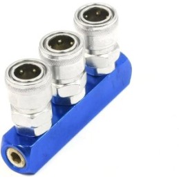 Pneumatic Fitting Coupler Connector Blue 3WAY