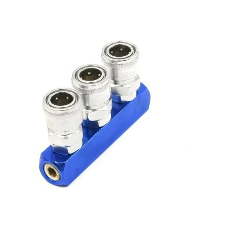 Pneumatic Fitting Coupler Connector Blue 3WAY