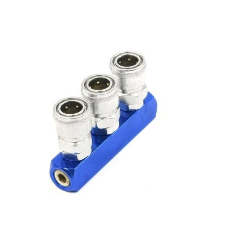 Pneumatic Fitting Coupler Connector Blue 3WAY