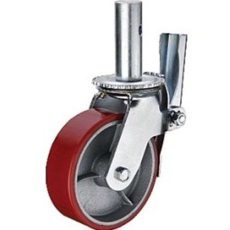 RED PU IRON SCANFFOLDING CASTER 6"