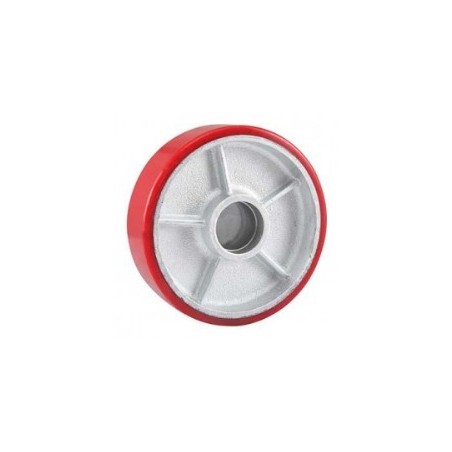 RED PU FORKLIFT SINGLE WHEEL WITHOUT BEARING 20CM