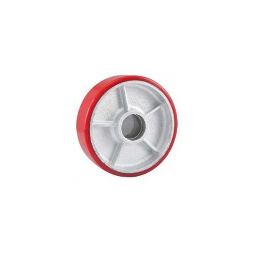 RED PU FORKLIFT SINGLE WHEEL WITHOUT BEARING 20CM