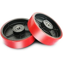 RED PU FORKLIFT SINGLE WHEEL WITHOUT BEARING 18CM