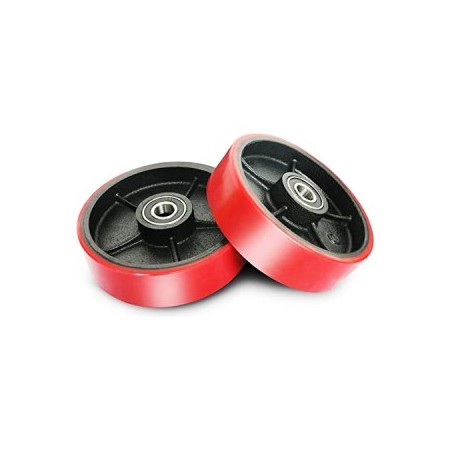 RED PU FORKLIFT SINGLE WHEEL WITHOUT BEARING 18CM