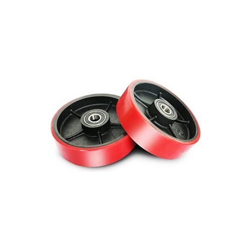 RED PU FORKLIFT SINGLE WHEEL WITHOUT BEARING 18CM