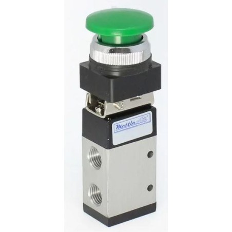 3 Way 2 Position Green Mushroom Push Button Valve