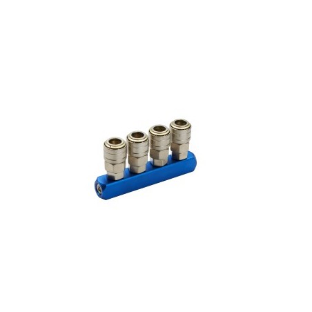 Pneumatic Fitting Coupler Connector Blue 4WAY