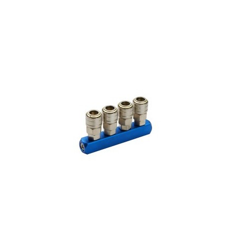 Pneumatic Fitting Coupler Connector Blue 4WAY