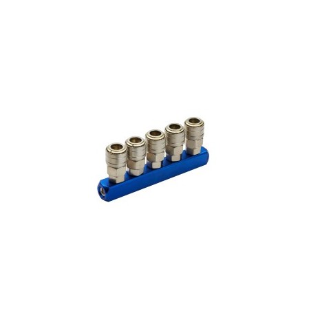 Pneumatic Fitting Coupler Connector Blue 5WAY