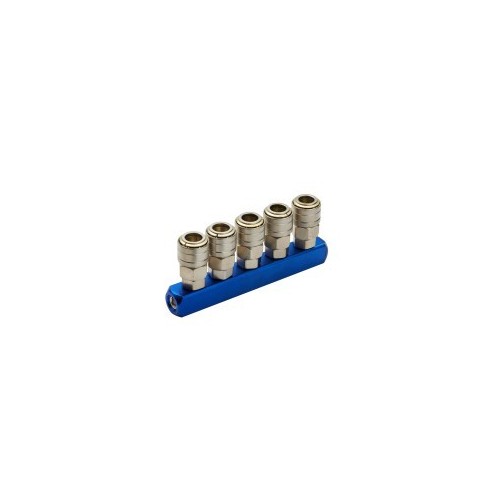 Pneumatic Fitting Coupler Connector Blue 5WAY